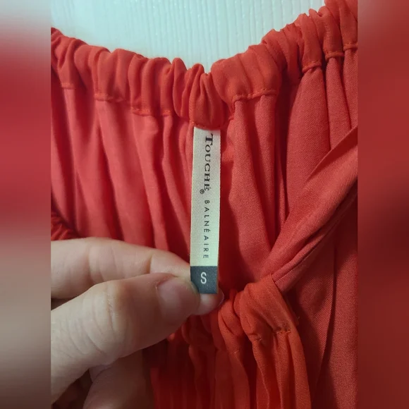 Pleated Halter Maxi Dress in Vibrant Red - Picture 4 of 6